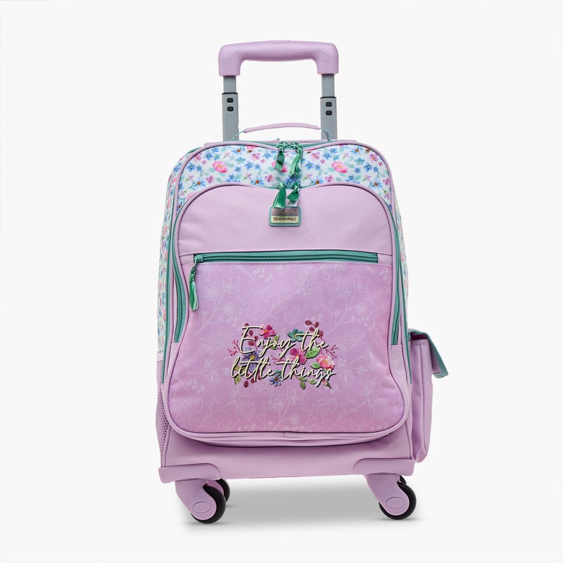 Roll road Trolley Bag-My Little Garden-1 Cmprt-30 Liters-Girls (Polyester) Pink \ 33X44X21 - Image 1